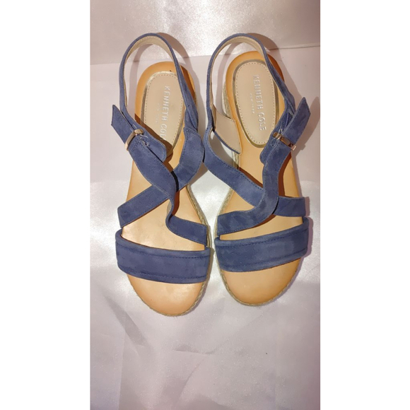 Kenneth Cole Suede Espadrille Wedge Sandals Size 8M - Picture 3 of 4